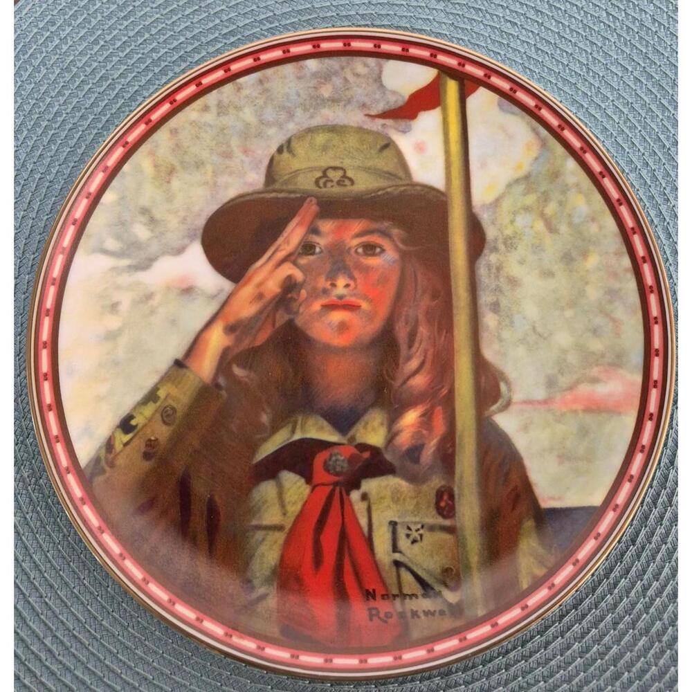 Norman Rockwell Collectible Plate - Young Scout Saluting